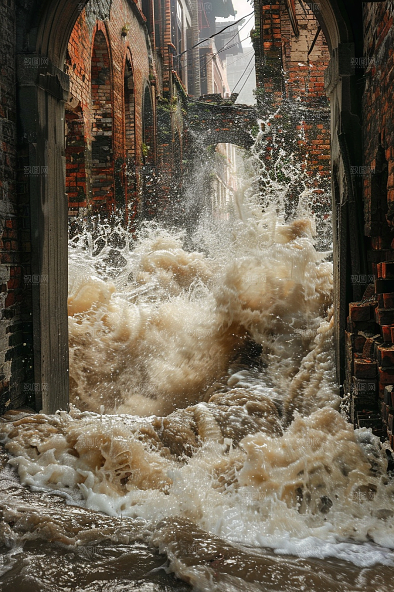 洪涝灾害暴雨洪水摄影图