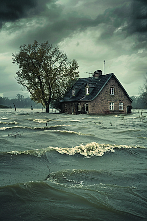 洪涝灾害夏季高清摄影图