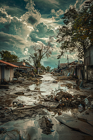 洪涝灾害自然灾害暴雨摄影图