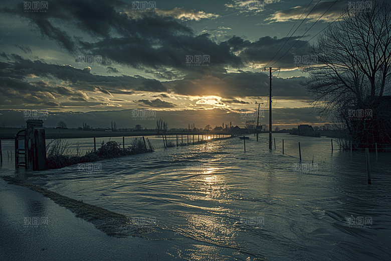 洪涝灾害恶劣天气暴雨摄影图