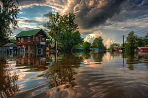 洪涝灾害自然灾害暴雨摄影图