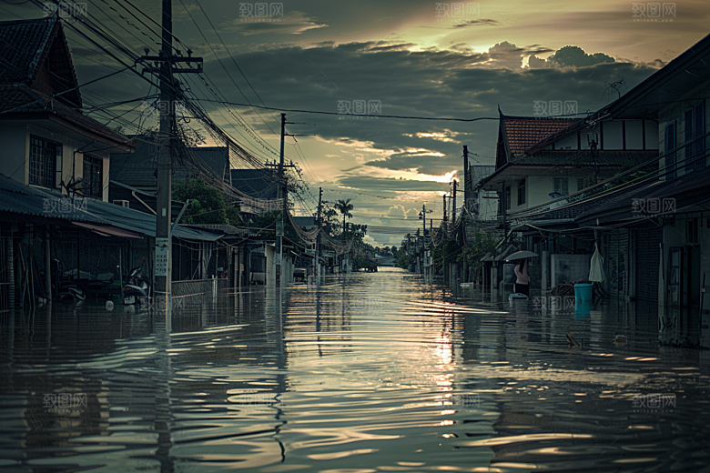 洪涝灾害洪灾暴雨摄影图