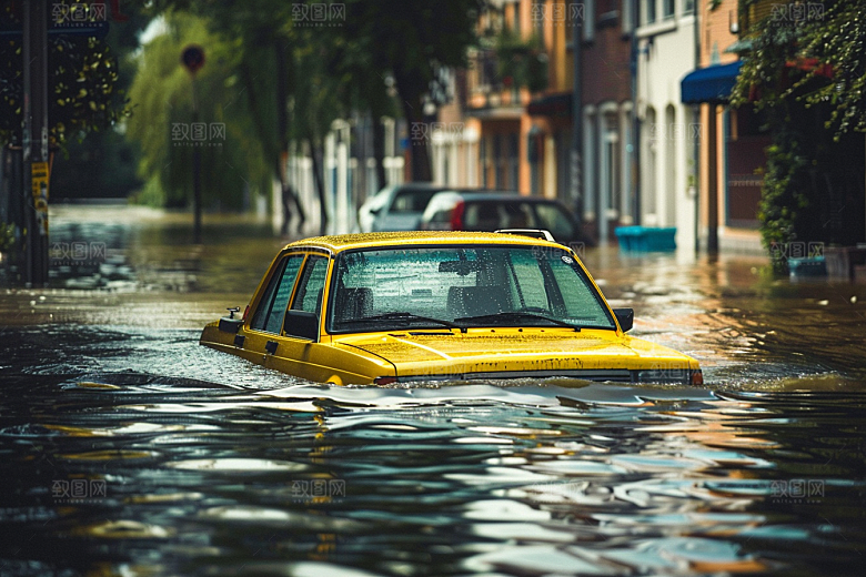 洪涝灾害恶劣天气暴雨摄影图