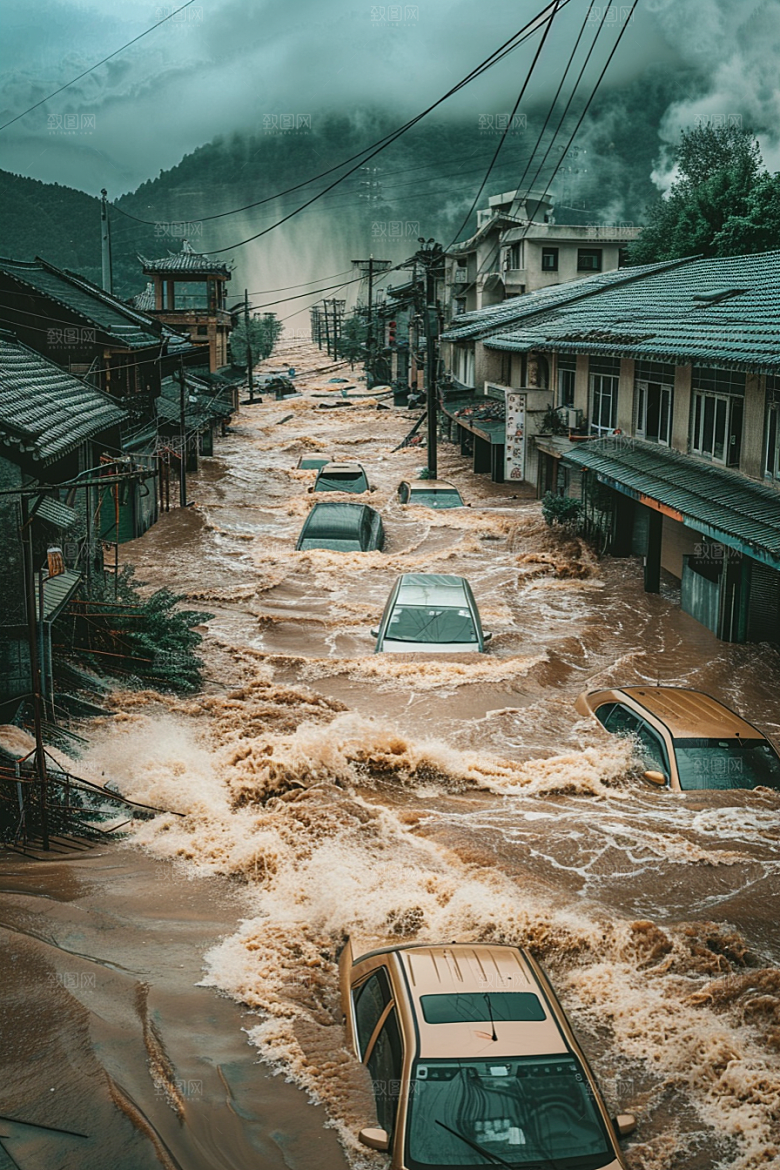 洪涝灾害高清抗洪抢险摄影图