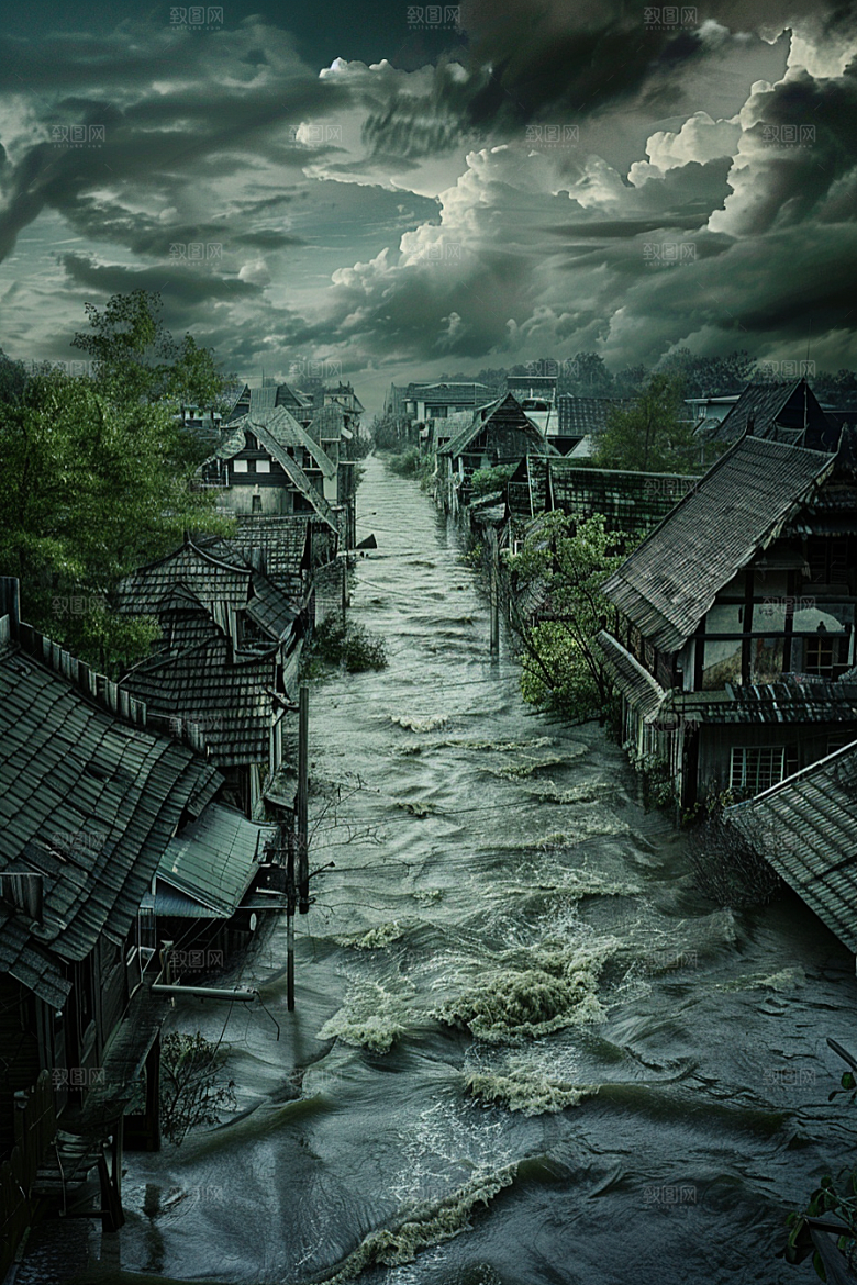 洪涝灾害洪水洪灾摄影图