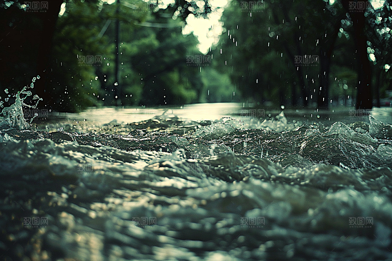 洪涝灾害恶劣天气暴雨摄影图