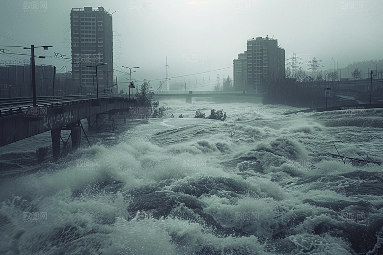 洪涝灾害暴雨洪水摄影图