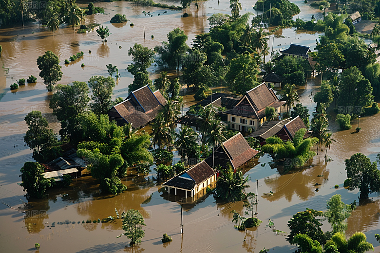 洪涝灾害暴雨自然灾害摄影图