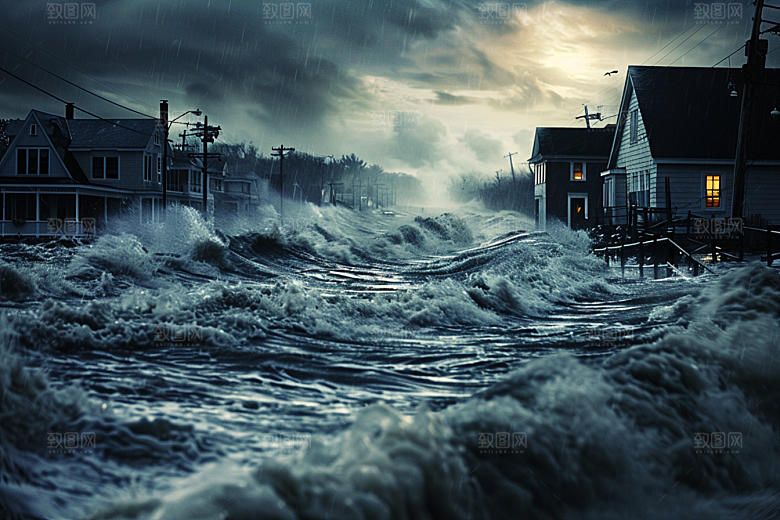 洪涝灾害高清暴雨摄影图