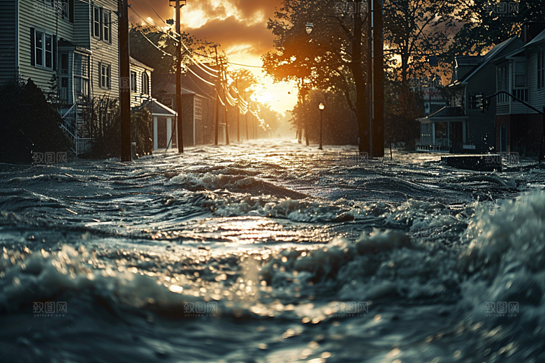 洪涝灾害泥石流洪水摄影图
