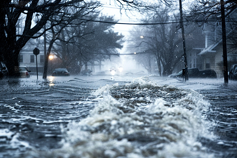 洪涝灾害洪水暴雨摄影图