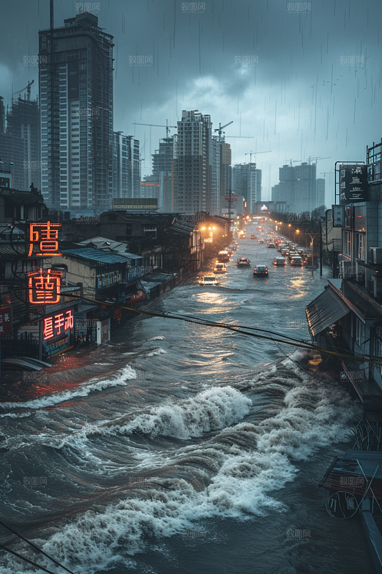 洪涝灾害抗洪抢险高清摄影图