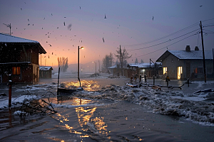 洪涝灾害暴雨自然灾害摄影图