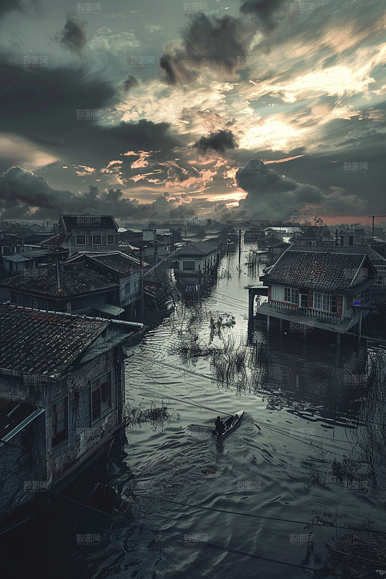 洪涝灾害高清泥石流摄影图