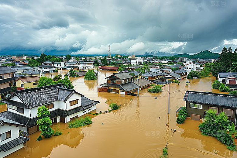 洪涝灾害暴雨自然灾害摄影图