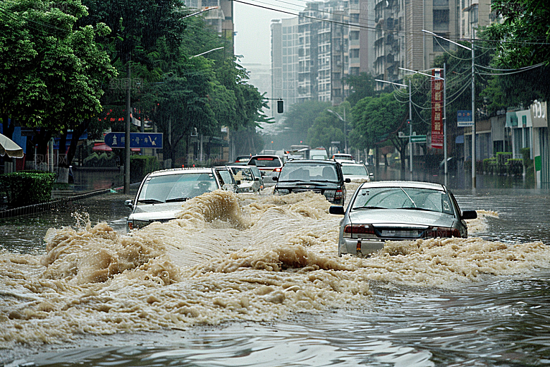 洪涝灾害暴雨洪水摄影图