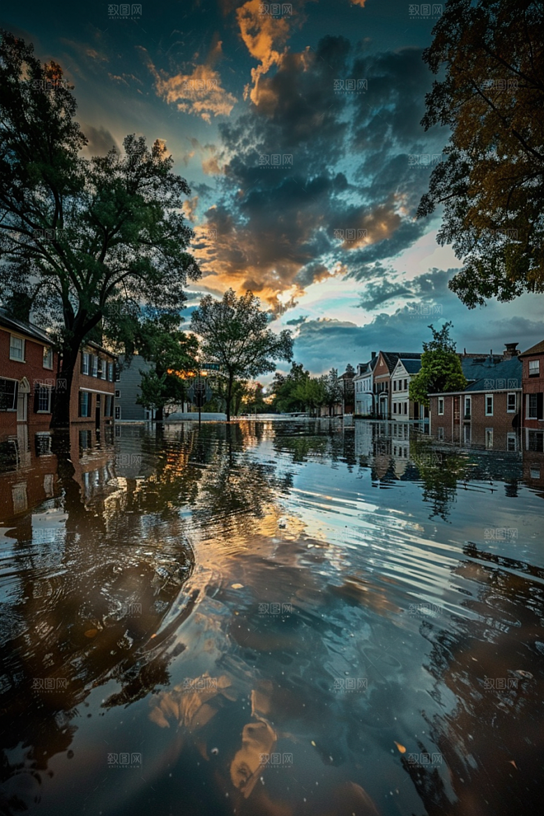 洪涝灾害高清暴雨摄影图