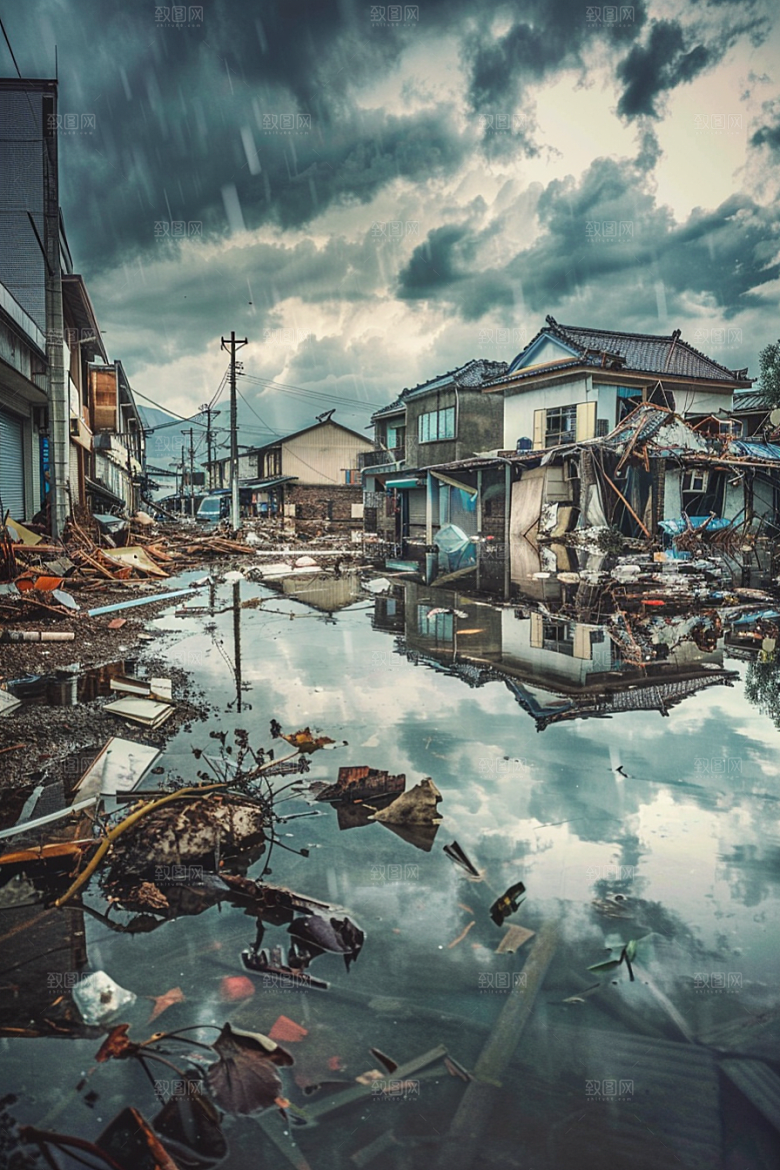 洪涝灾害洪灾暴雨摄影图