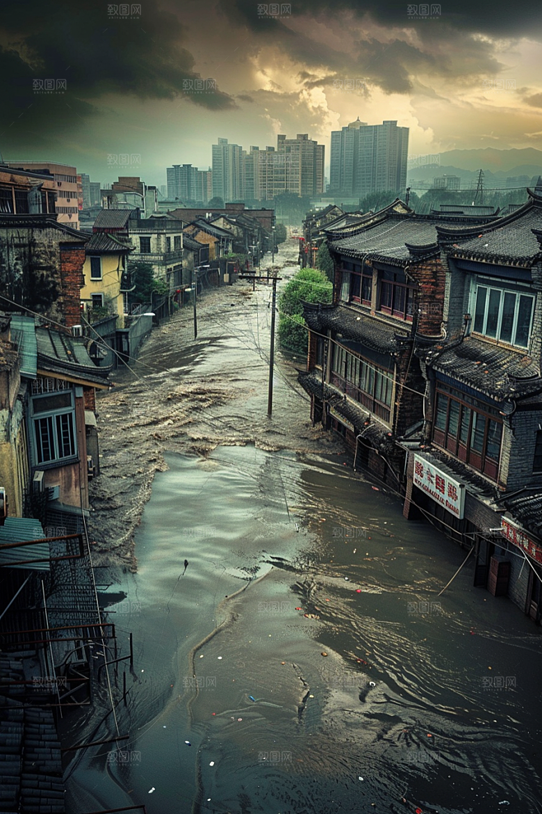 洪涝灾害抗洪抢险高清摄影图