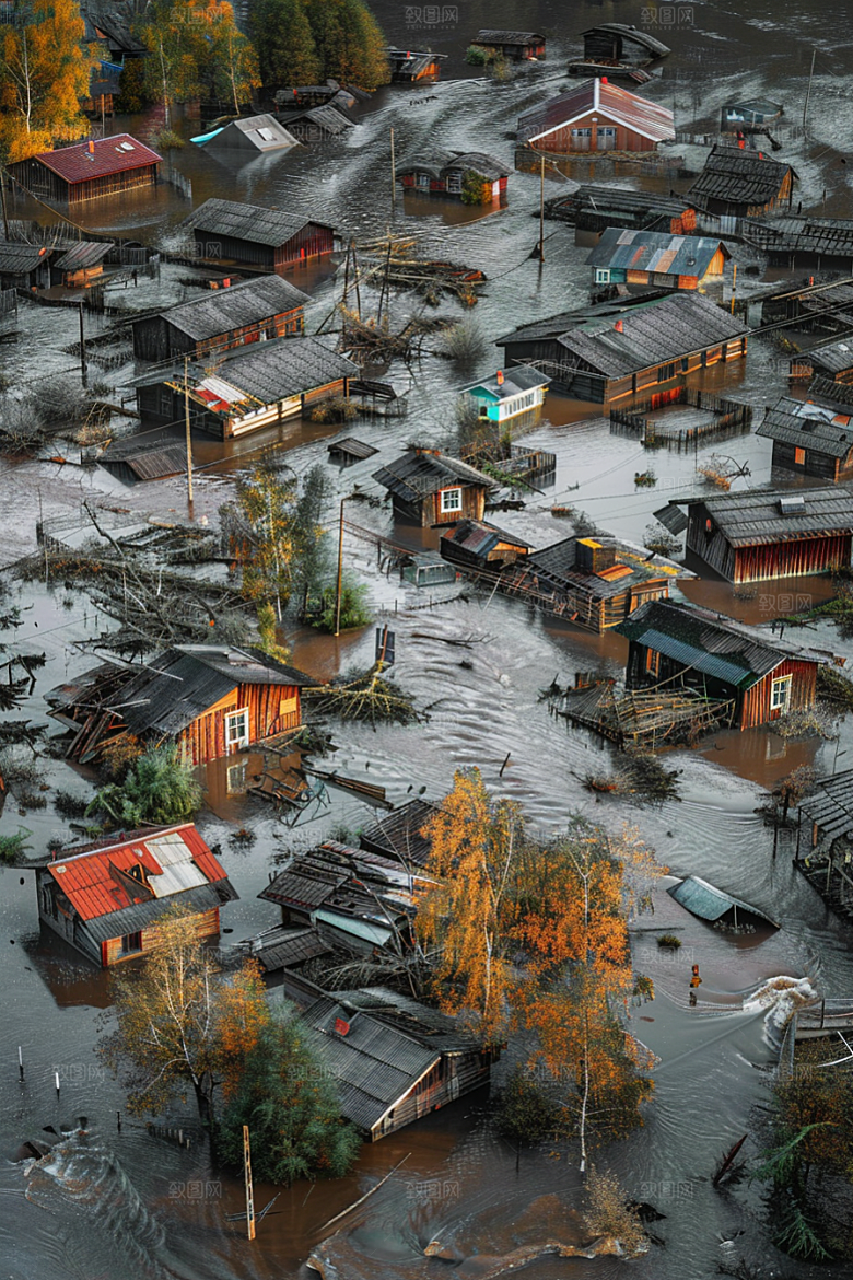 洪涝灾害自然灾害暴雨摄影图