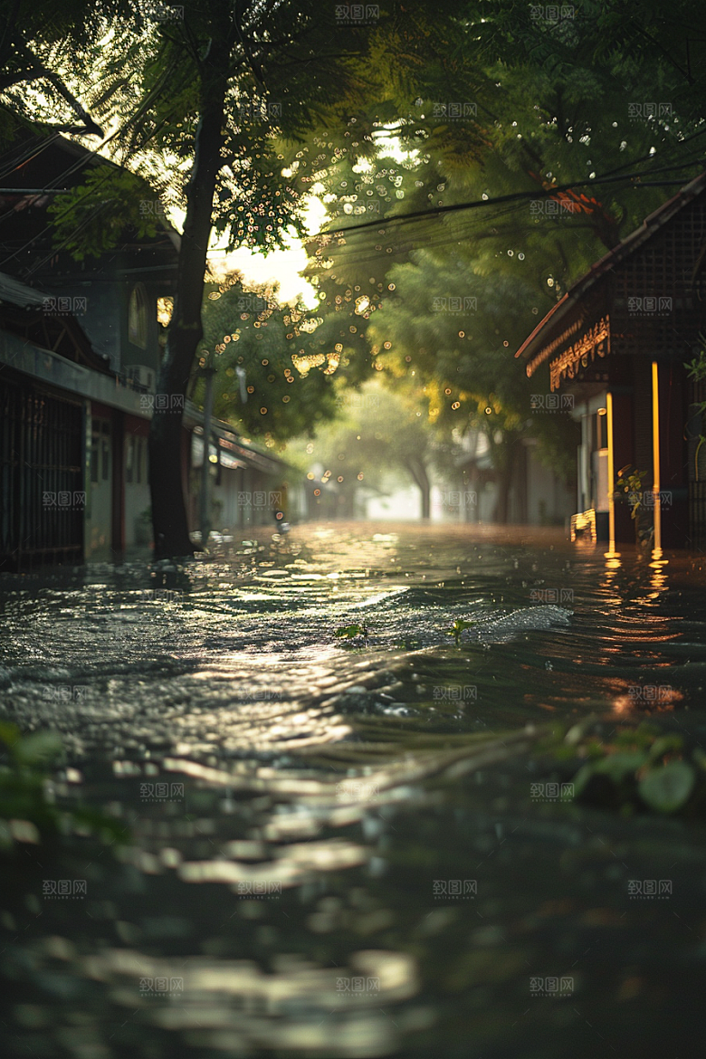 洪涝灾害洪灾自然灾害摄影图