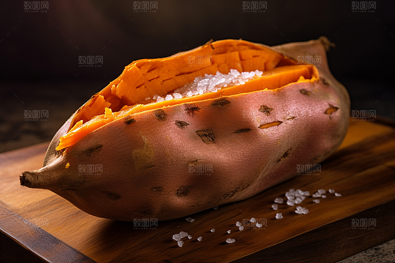 烤地瓜粗粮干粮摄影图