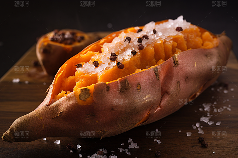 烤地瓜冬天甜蜜摄影图
