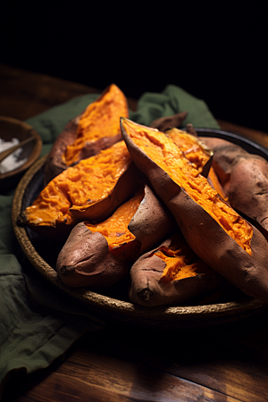 烤地瓜烤山芋烤红薯摄影图