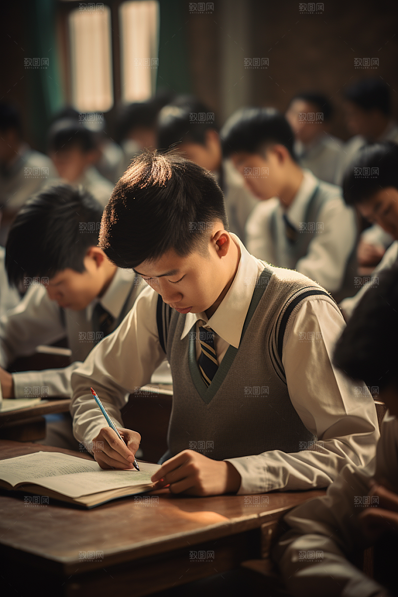 考生中考学习摄影图