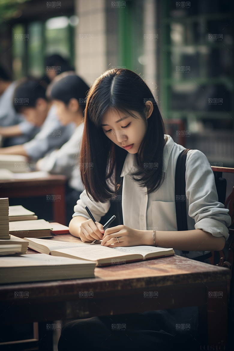 考生学习人物摄影图