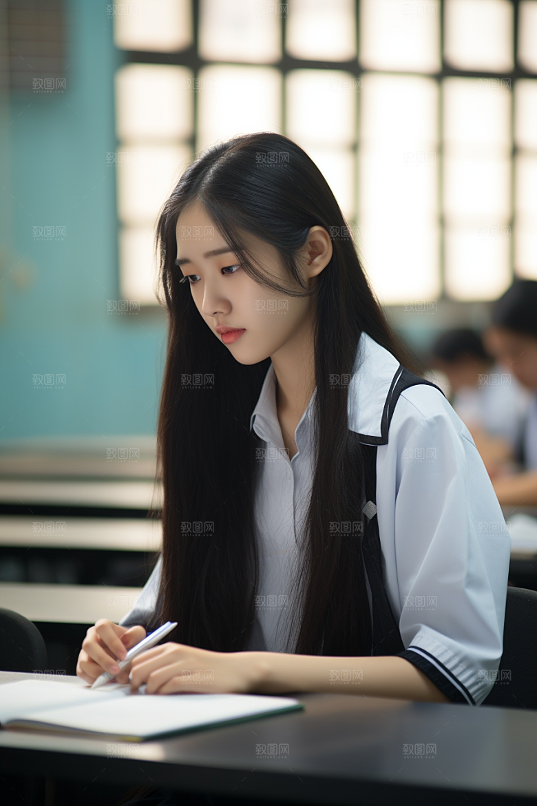 考生考场考试摄影图