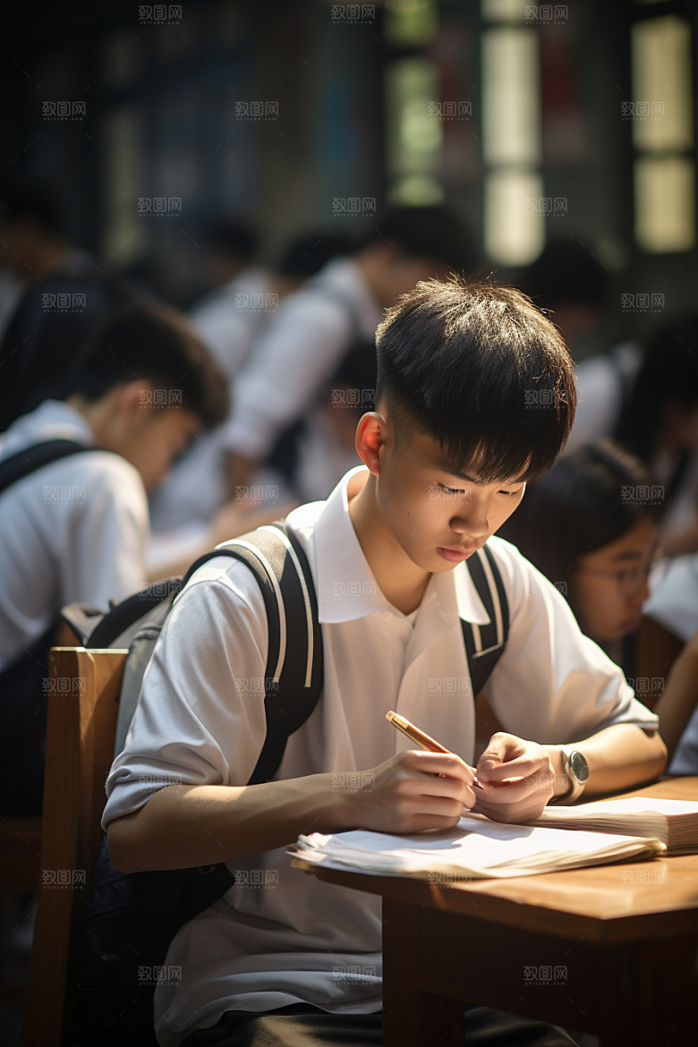 考生学习人物摄影图