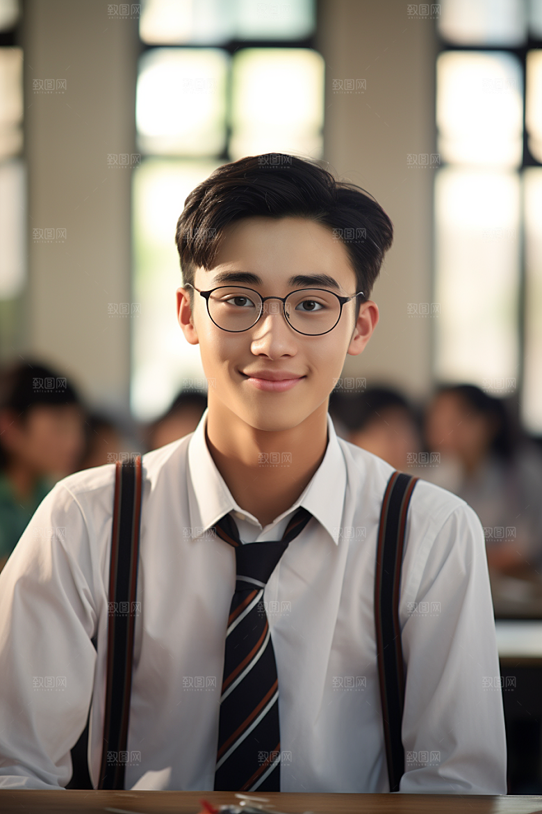考生学校考试摄影图