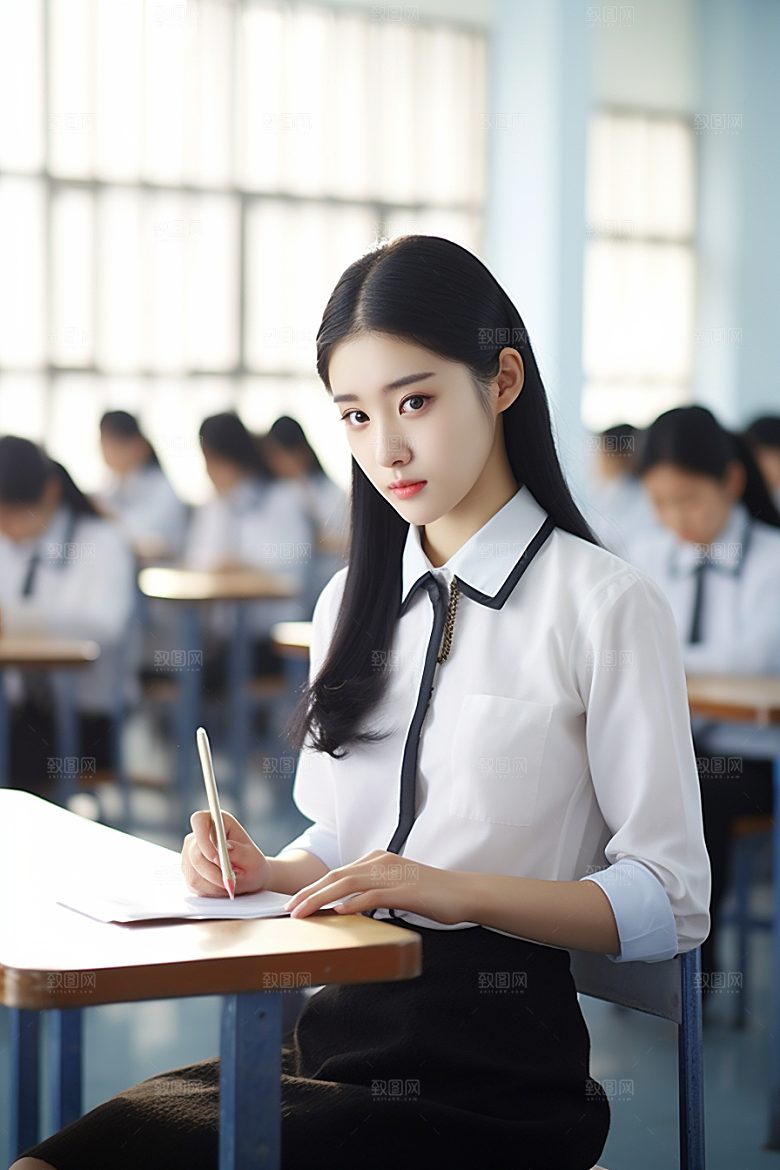 考生学习校园摄影图