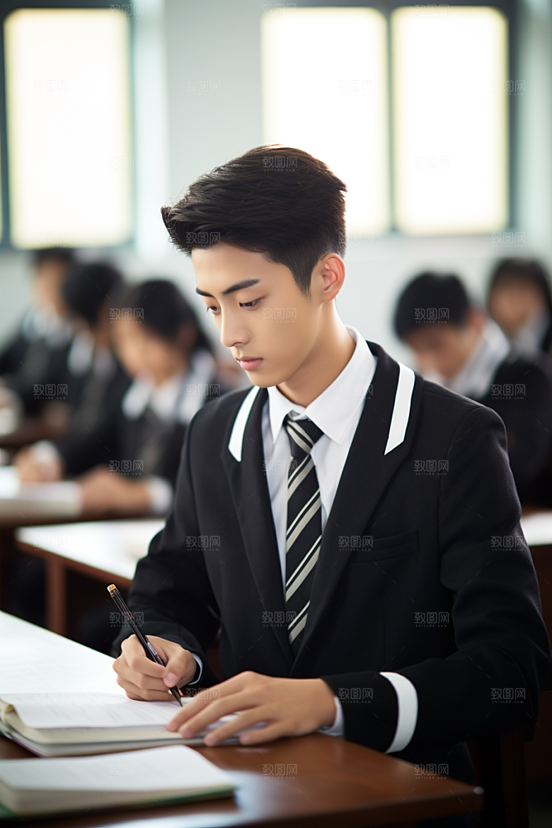 考生学习考场摄影图