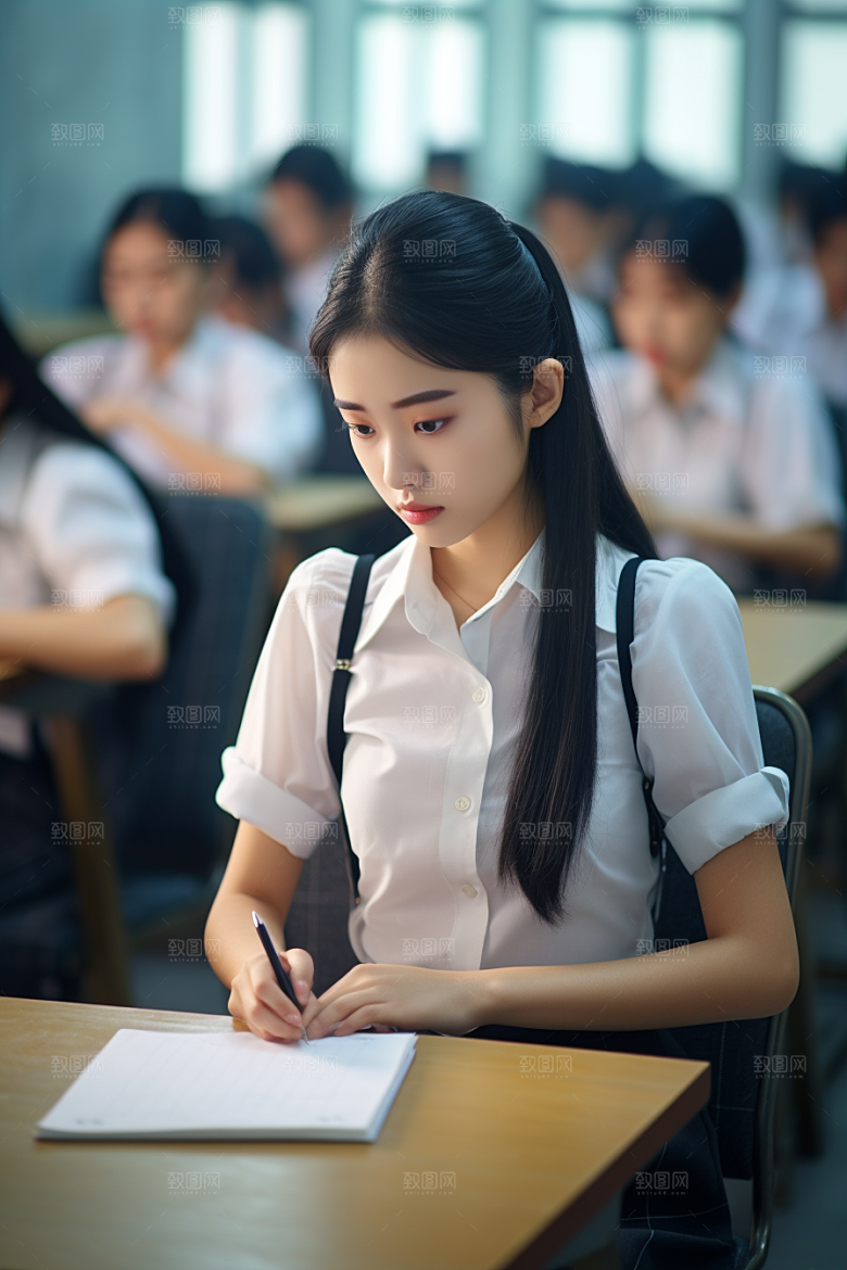 考生人物校园摄影图