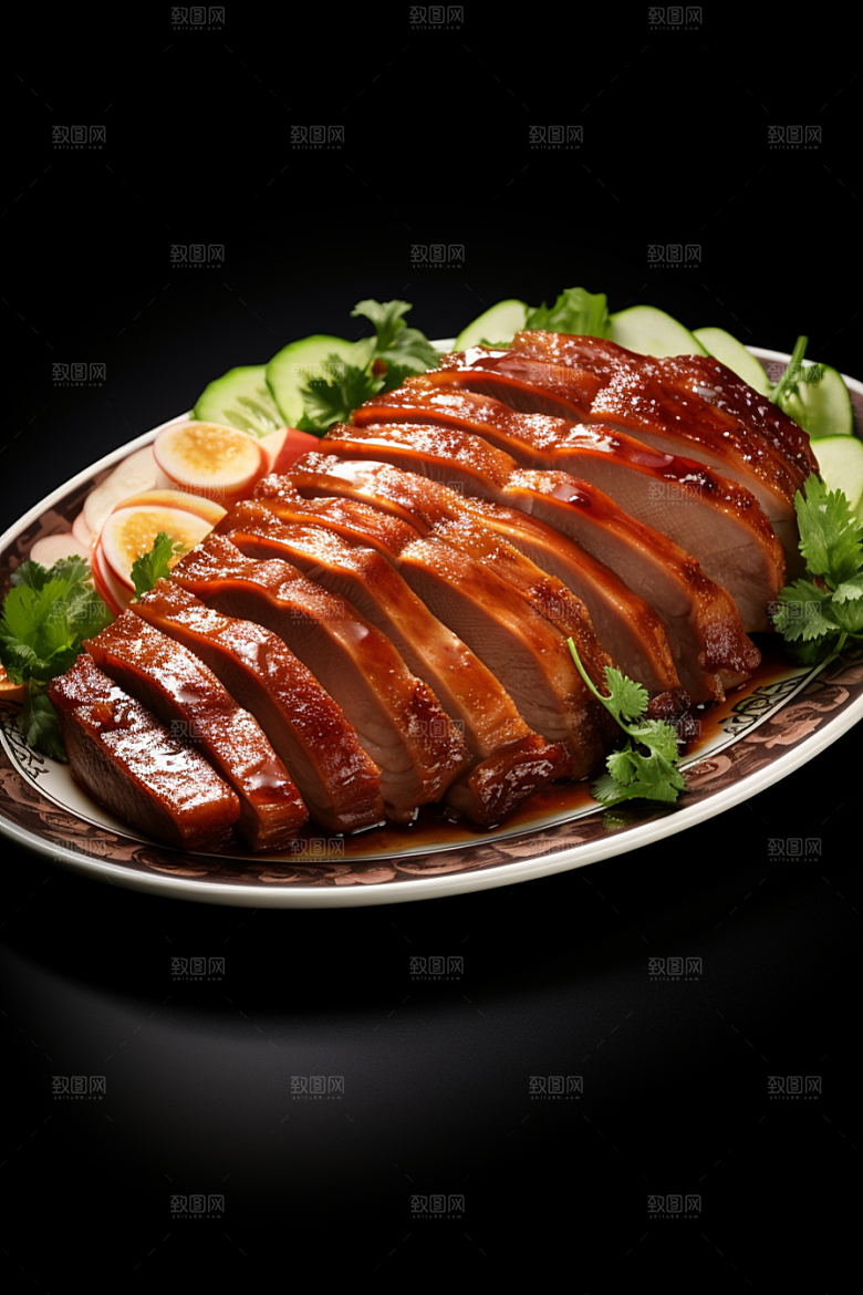 烤鸭烧鸭美食美味素材