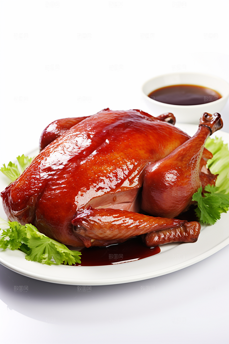 烤鸭烧鸭美食硬菜素材