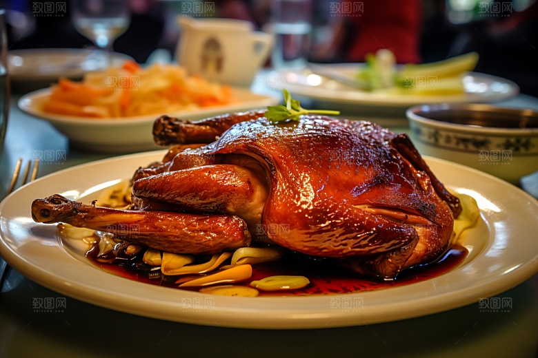 烤鸭烧鸭主菜美食素材
