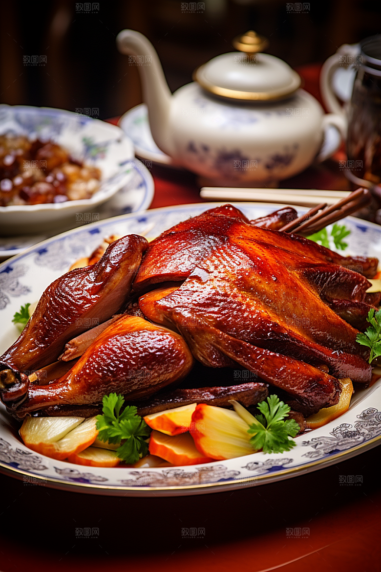 烤鸭烧鸭美味烧腊素材