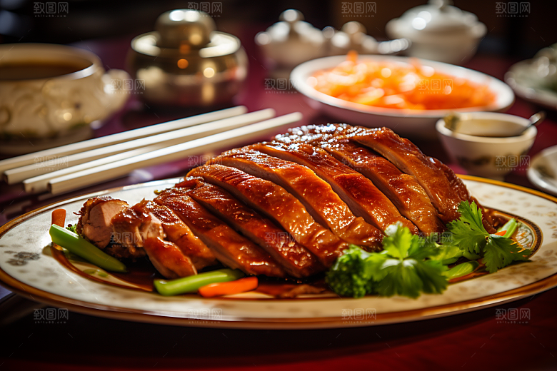 烤鸭烧鸭硬菜美食素材