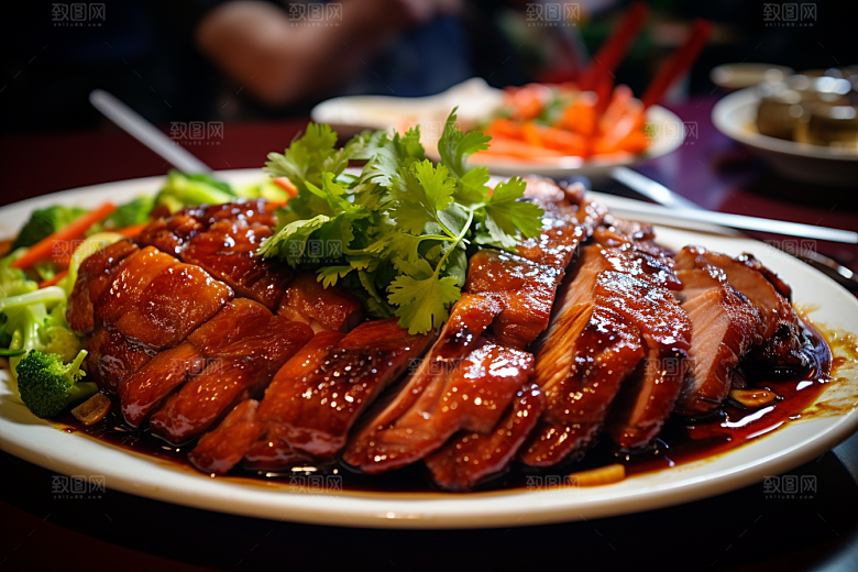 烤鸭烧鸭特色菜美味素材