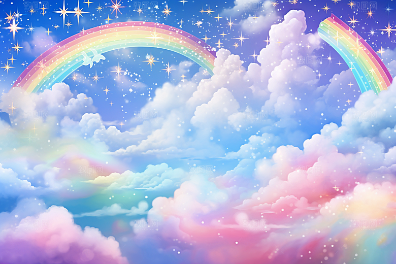 卡通彩虹甜美幻想素材
