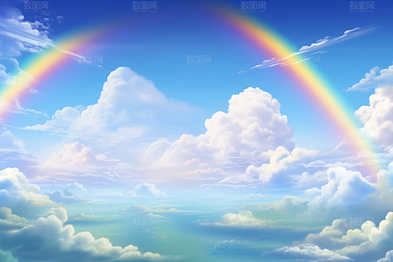 卡通彩虹甜美幻想素材