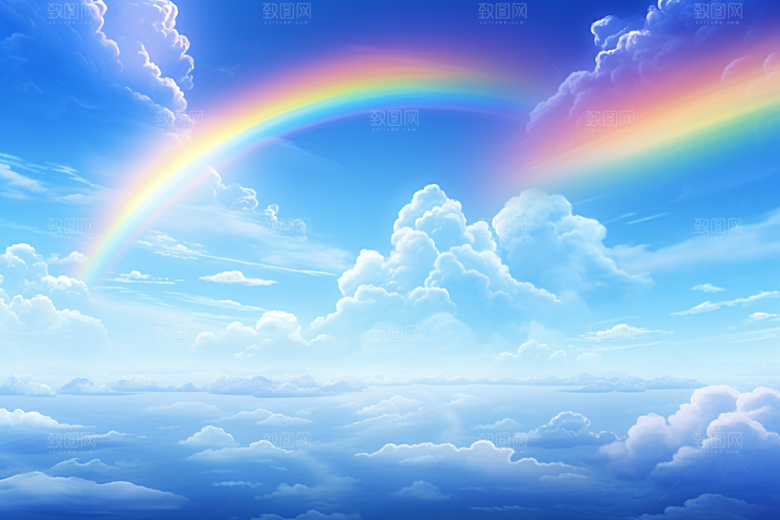 卡通彩虹幻想温馨素材