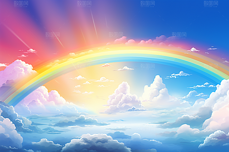 卡通彩虹童趣幻想素材