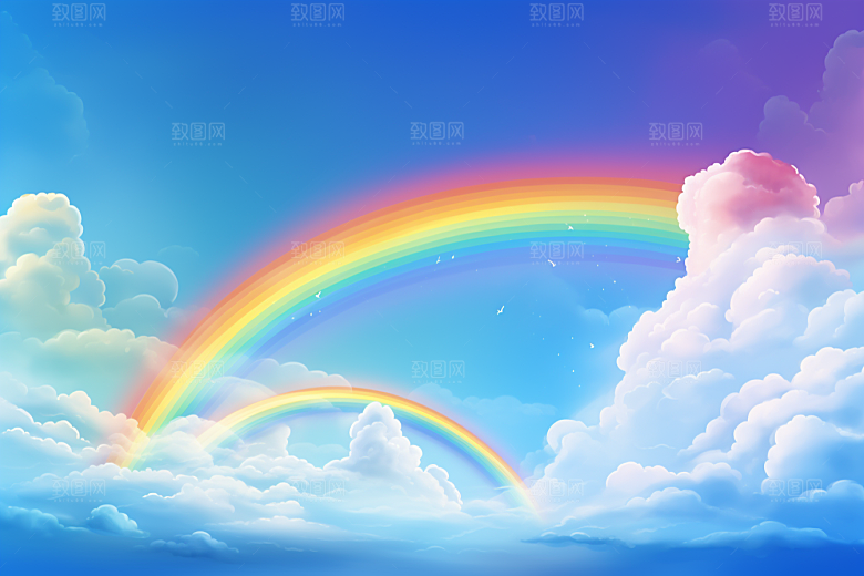 卡通彩虹甜美幻想素材