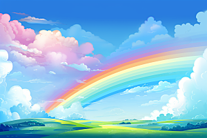 卡通彩虹可爱温馨素材