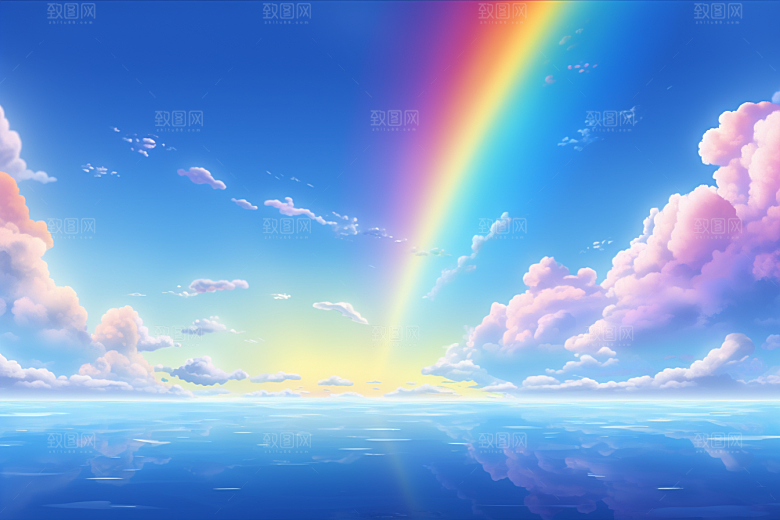 卡通彩虹甜美幻想素材