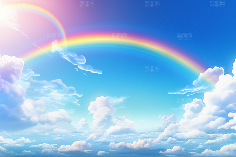 卡通彩虹幻想温馨素材